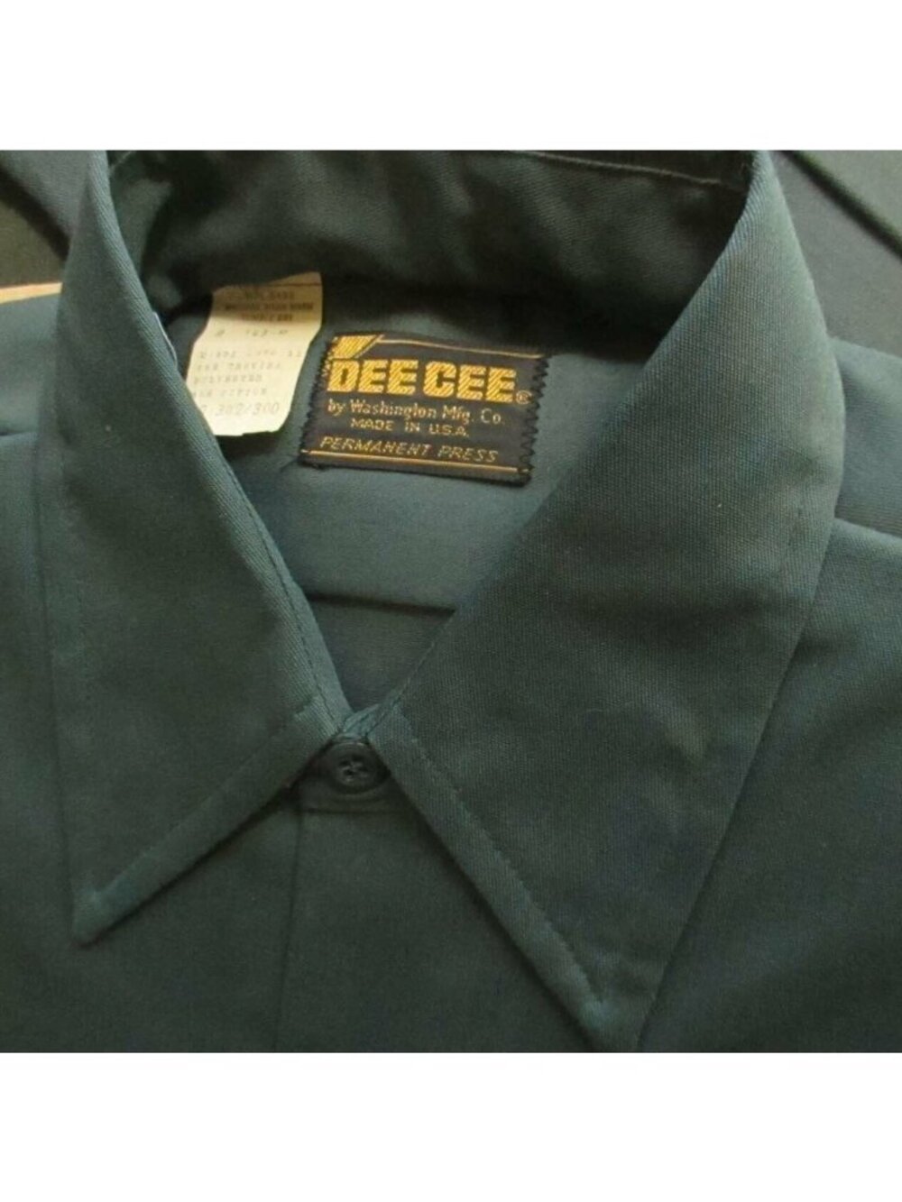True Vintage Work Shirt SMALL 14.5 LS 1970s WASHINGTON DEE CEE UNION MADE USA